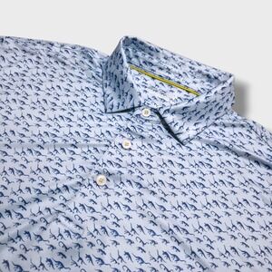 Maelreg Golf Performance Polo Shirt Mens XL Dinosaurs Short Sleeve Stretch